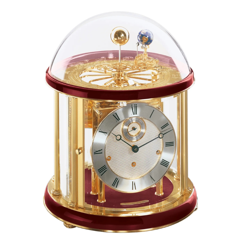 Hermle 22805-V20352 | Đồng Hồ Để Bàn Tellurium Brass - Red