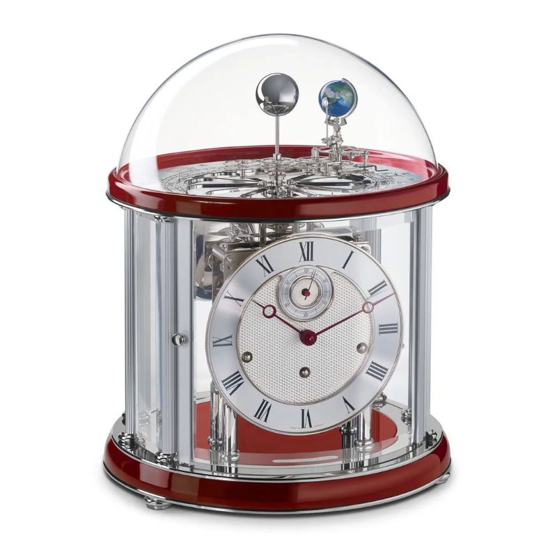 Hermle 22823-V20352 | Đồng Hồ Để Bàn Tellurium Chrome - Red
