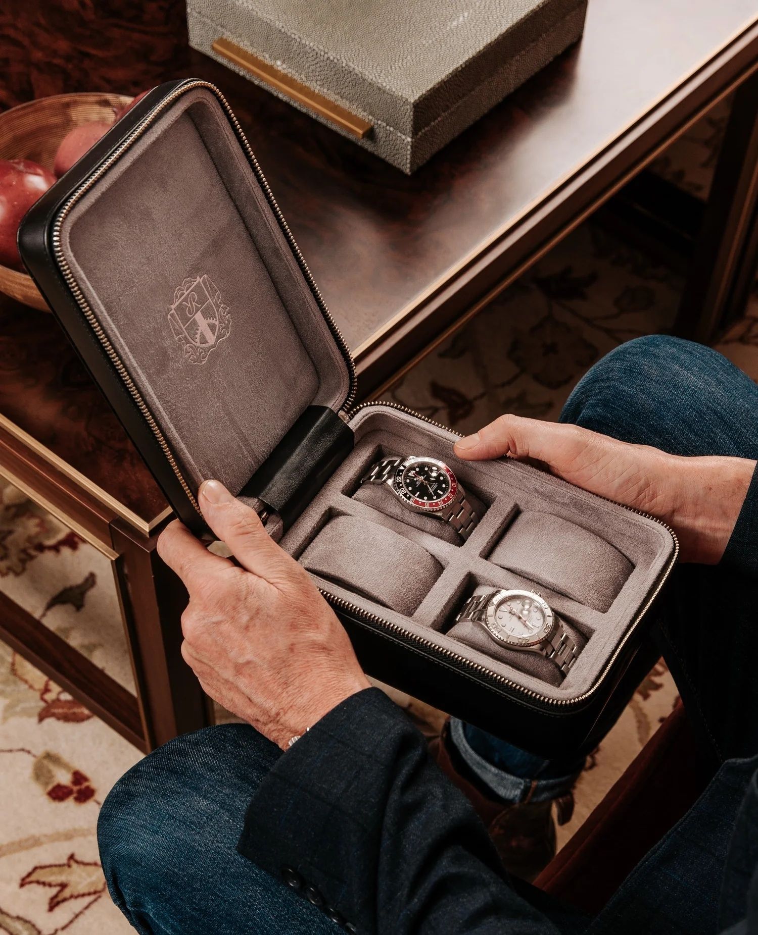 Hộp Du Lịch Hyde Park 4 Watches - Black - D271