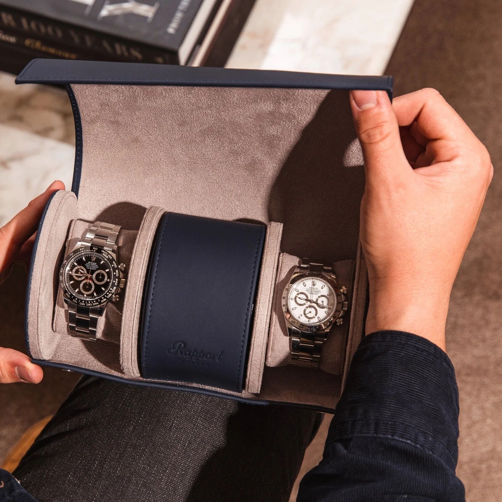 Hộp Du Lịch Hyde Park 3 Watches - Navy - D286