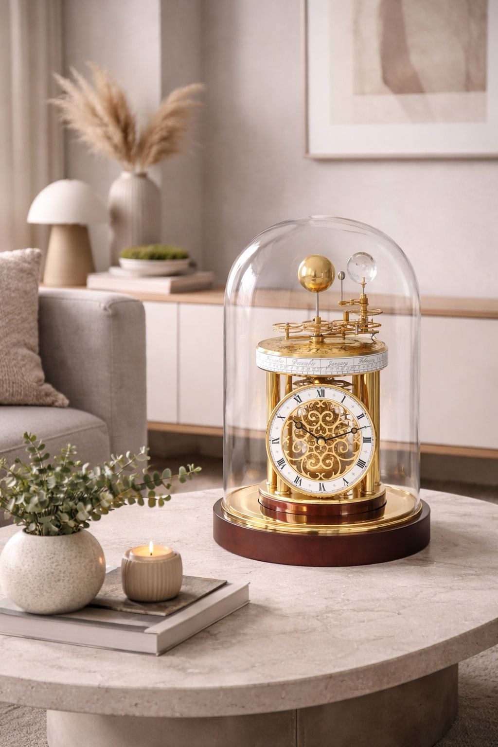 Hermle 22836-072987 | Đồng Hồ Để Bàn Astrolabe - Mahogany