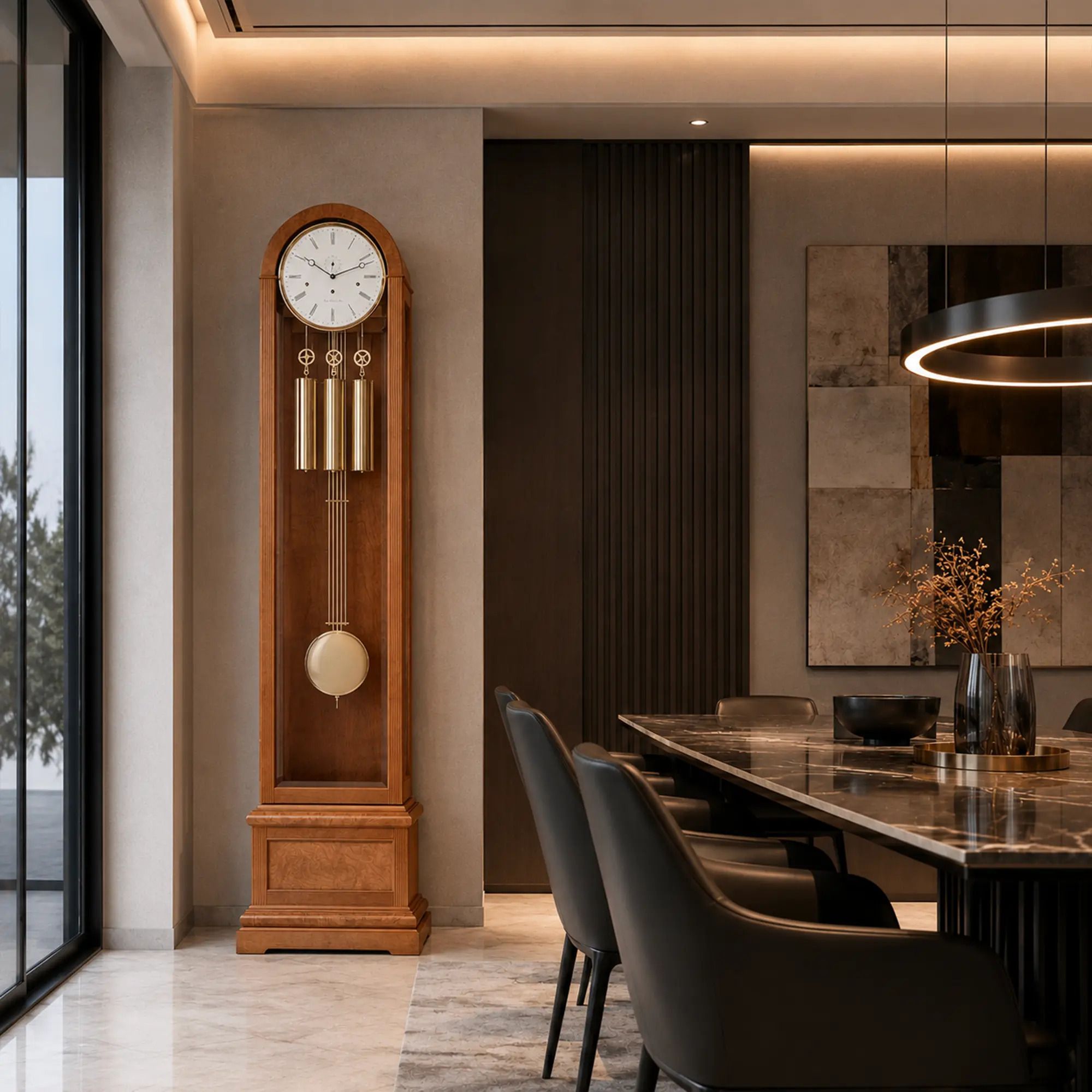 Hermle 01087-160461 | Đồng Hồ Longcase Grandfather Charlotte - Kirschbaum