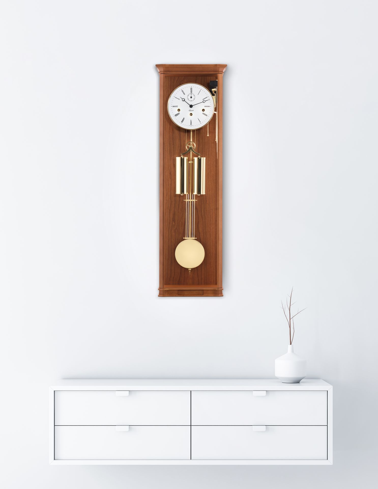 Hermle 71008-160351 | Đồng Hồ Treo Tường William - Cherry Brass