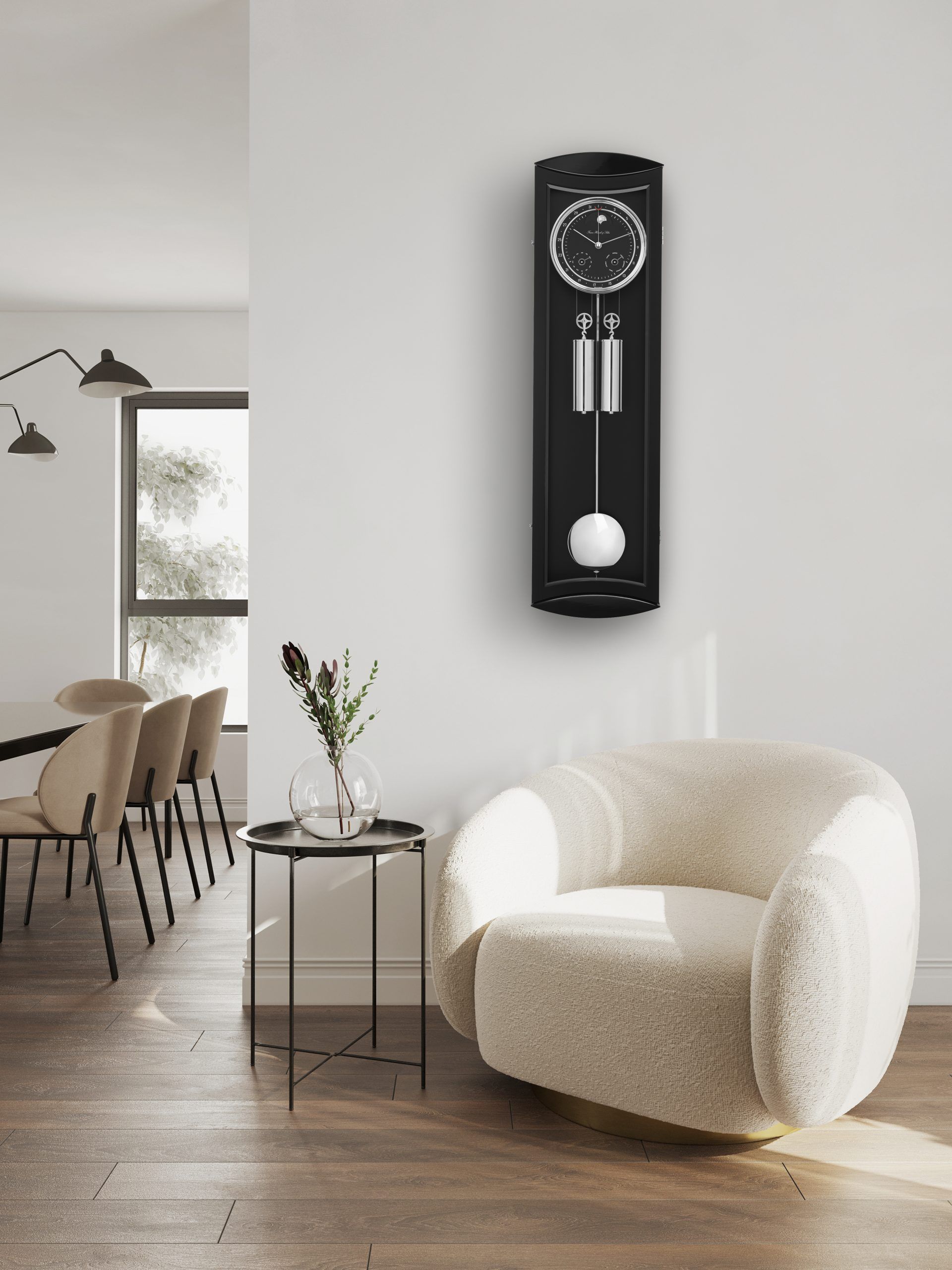 Hermle 71027-740058 | Đồng Hồ Treo Tường Regulator Mornington II - Black 